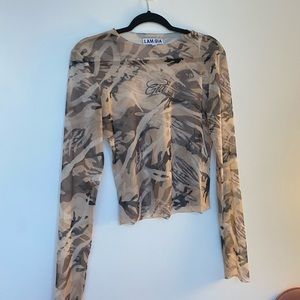 I.AM.GIA Sheer Patterned Top